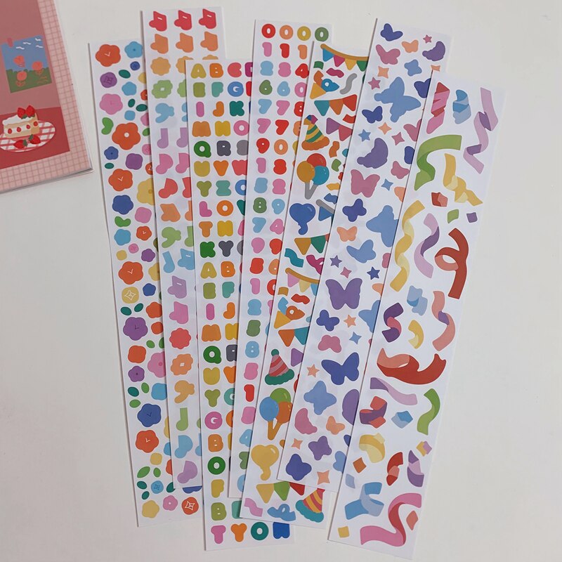 Pegatinas de cinta coloridas y creativas, bricolaje, álbum de recortes, diario, feliz plan, para teléfono móvil, pegatinas decorativas