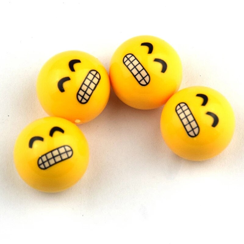 4Pcs Car Wheel Tyre Tires Valve Stem Caps Funny Yellow Smile Face Ball Antirust Copper Core Motorcycle Bike Air Caps Dust Covers: Red