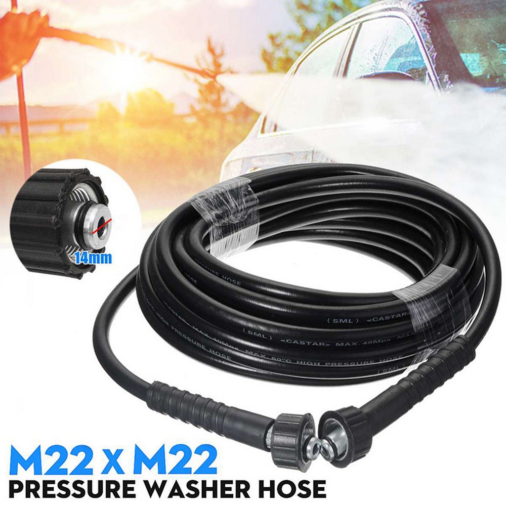 Manguera de chorro de agua de alta presión, Conector de limpieza de tubo para Karcher K2 K3 K4 K5 Series, 5800PSI, 8-20M, M22 X M14