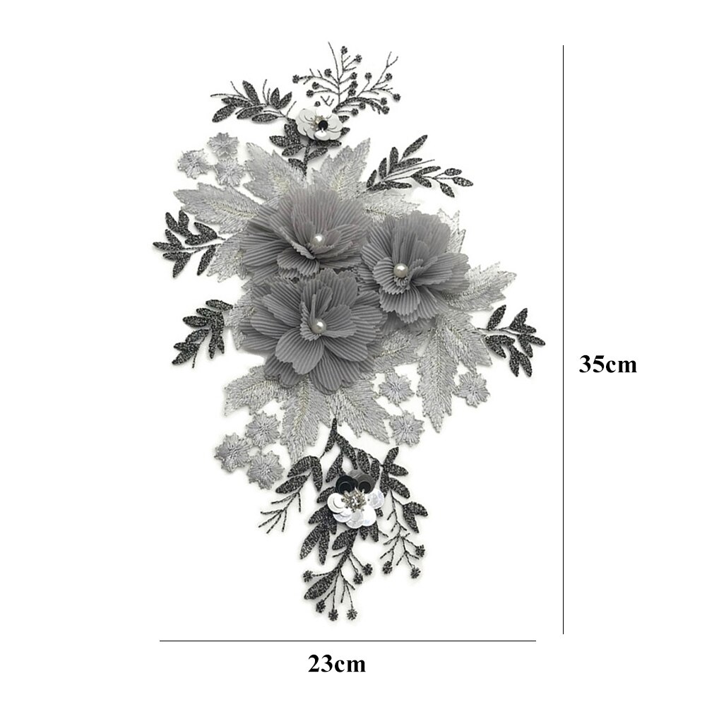 Beaded Flower Lace Embroidery Patch Sticker Clothes T-shirt DIY Sewing Applique Cute Patches On Clothes DIY Accessory