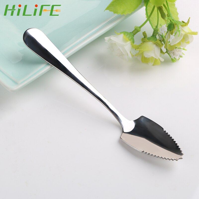 Fruit Grapefruit Lepel Dessert Koffie Lepel Gekartelde Rand Servies Bestek Lange Steel Rvs