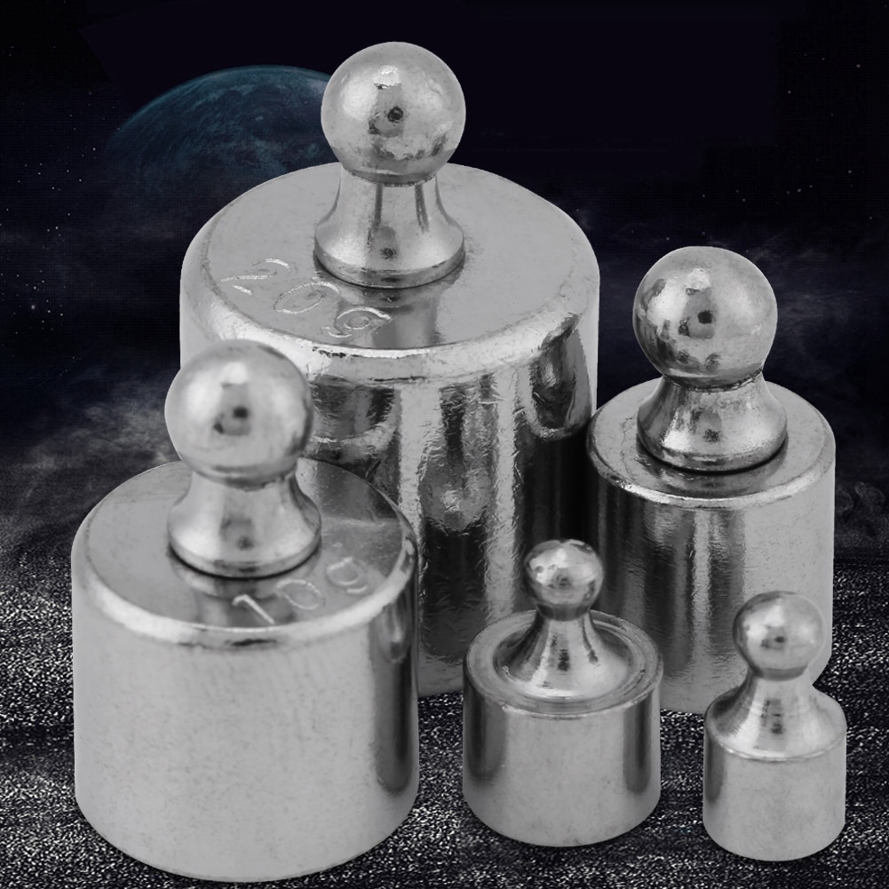 5 Pcs Chrome Plating 1G 2G 5G 10G 20G Gram Precisie Kalibratie Schaal Gewicht Test set Kit Zilver