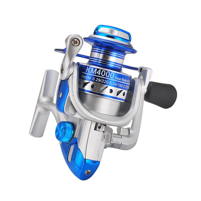 Metal Fishing Reel Spinning Wheel Right Left-handed Pre-Loading Spinning Reels High Speed 5.2:1 Gear Ratio: KM3000