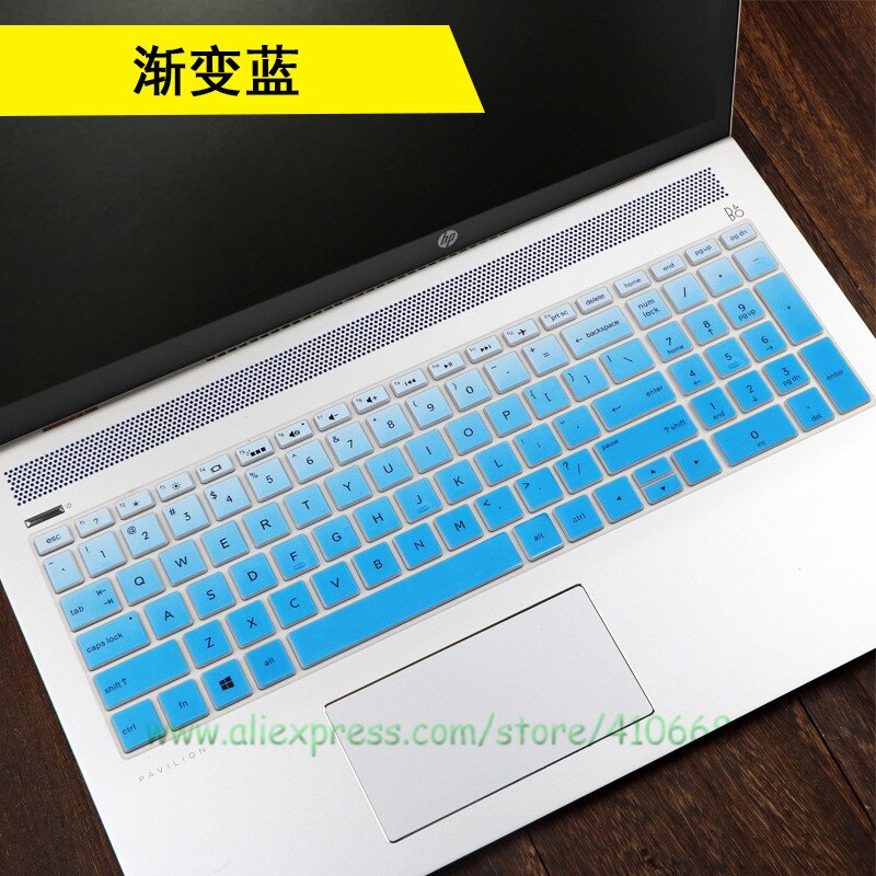 For HP Pavilion Gaming 16 16-A0013tx 16-a0056TX 16 16.1 inch Silicone Notebook Laptop Keyboard Cover Skin Protector Film: Gradual blue