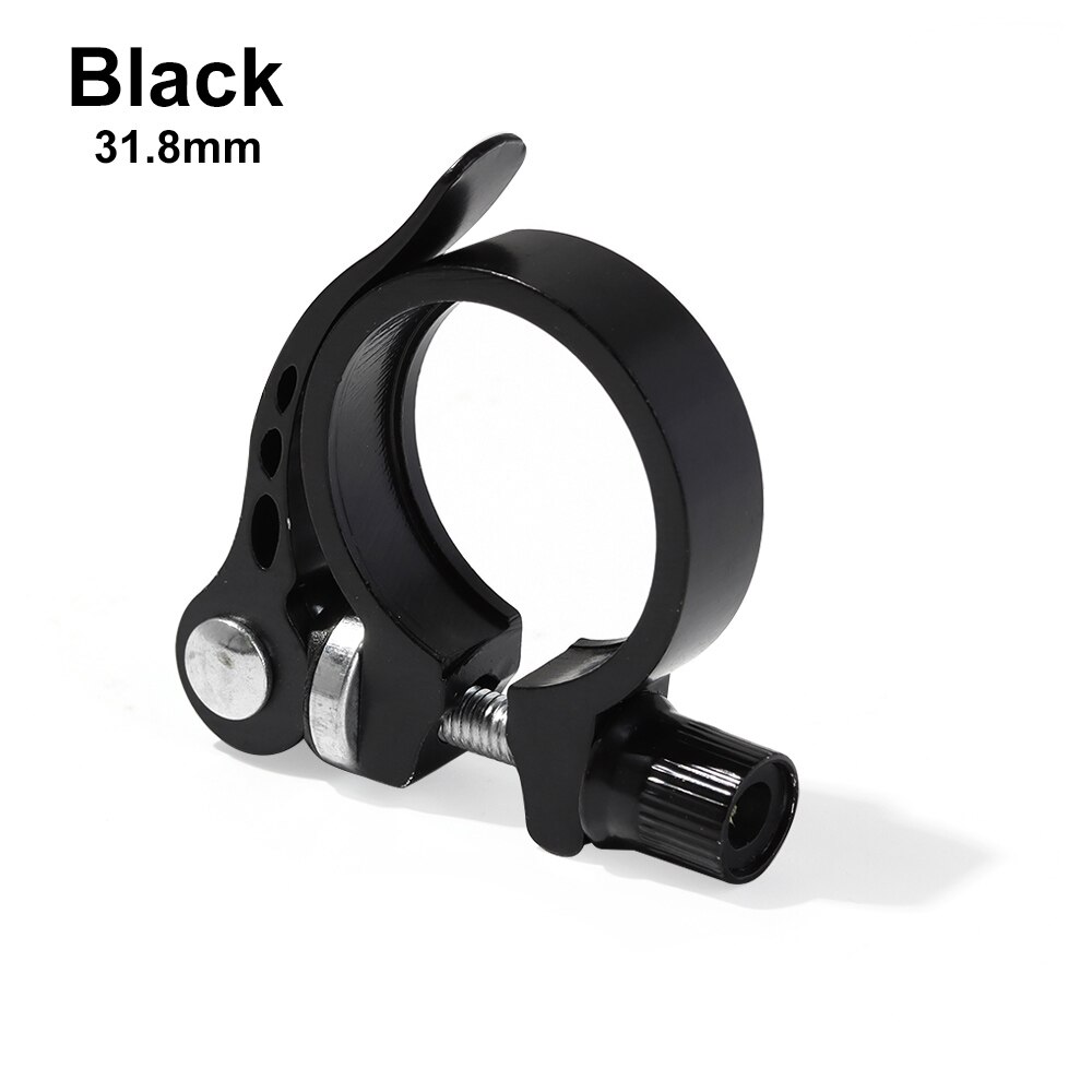1PC Bike Alloy Tube Clip Quick Release Seatposts Clamp Saddle Bicycle Retaining Bolt Cycling Fixed Repair Part Seatposts Clamp: black 31.8mm