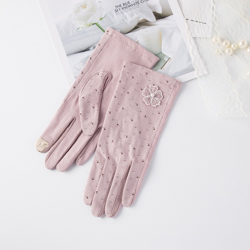 Herbst Frauen Fahren Handschuhe Sommer Atmungsaktive strecken Handschuh Sonnencreme Anti Uv Rutschfeste berühren Bildschirm Handschuh Rosa: Violett 2