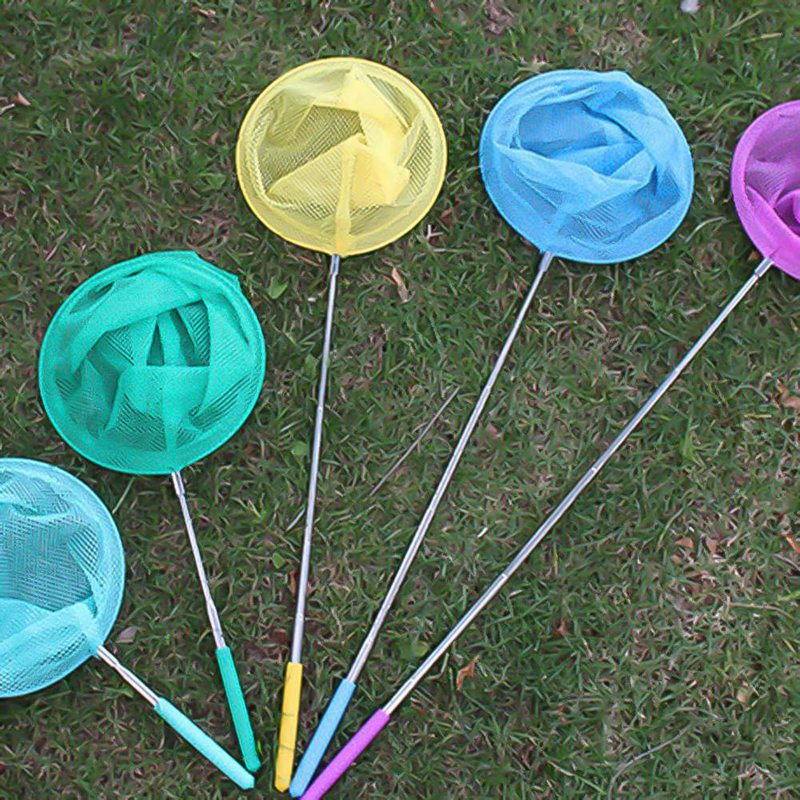 1PC Fishing Net Rainbow Telescopic Butterfly Net,Insect Catching Nets for Children Catching Insects Bug Small Fish
