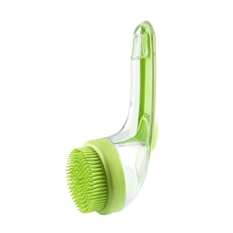 Pet Bath Brush 2 In 1 Dog Bath Brush With Built-in Shampoo Dispenser Pet Wash Brush Dogs Cats Grooming Massage Brush: Red