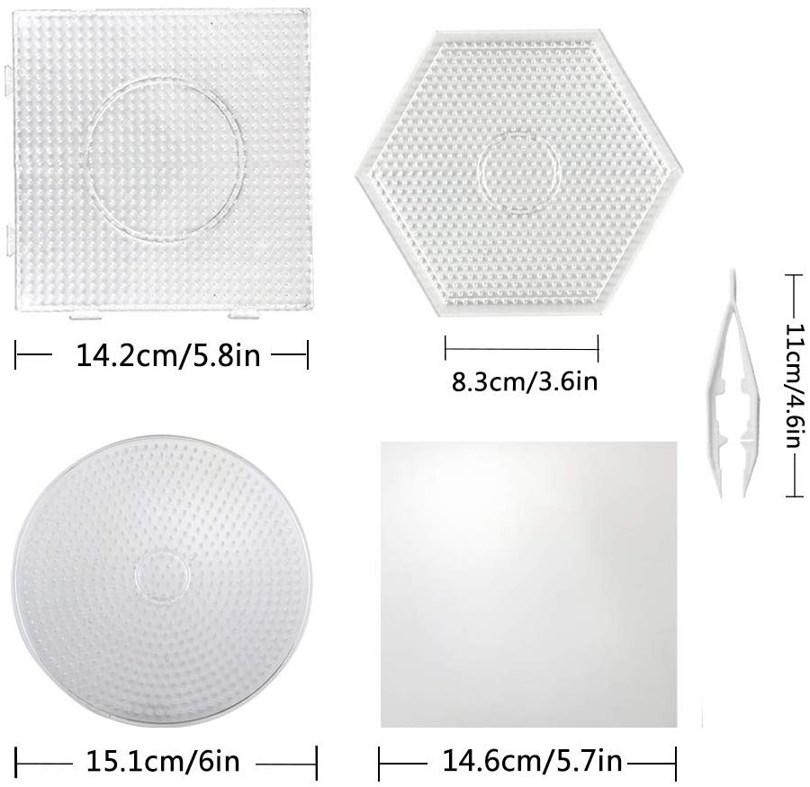 6Stck 5mm Hama Perlen Pegboards Große Klare Kunststoff Sicherung Perlen Bretter Mit 6 Bügeln Papier/2 Weiß perlen Pinzette Für DIY Puzzle