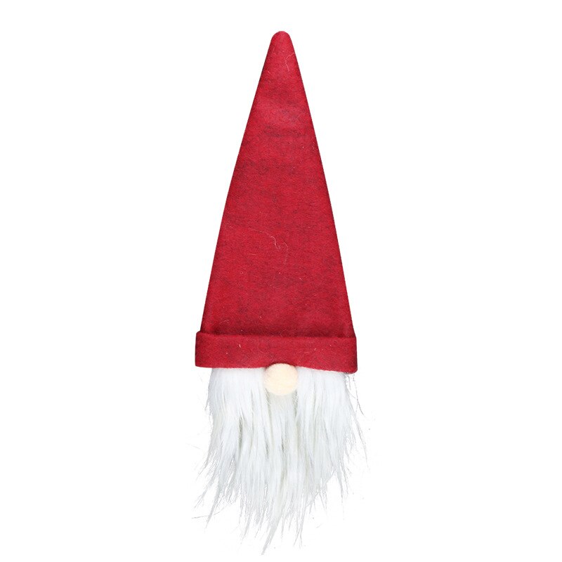 Jultomten flaskskydd dekoration ansiktslös juldocka flaskskydd jul champagne vinpåse hem: Röd