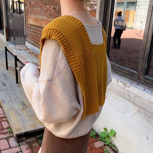 Shruts feminino ins chique moda outono vintage preppy menina malhas all-match popular primavera macio adorável femme vestuário cachecol colarinho: yellow