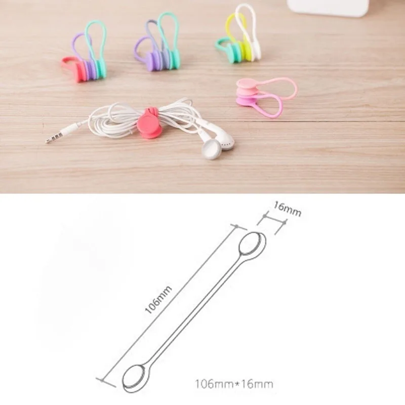 Bridas magnéticas para cables, organizador enrollador de cables de silicona, soporte de almacenamiento para auriculares, Clips para Cable de datos de auriculares, 3-12 Uds.