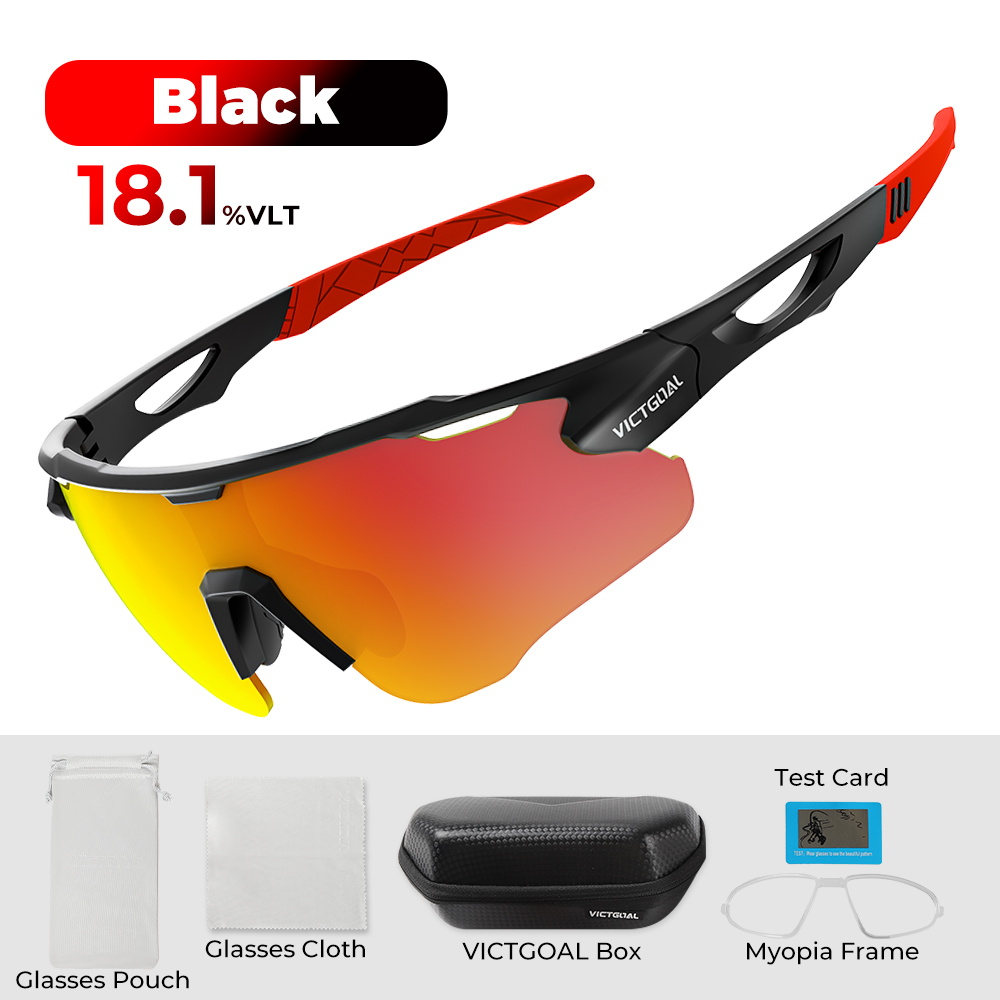 VICTGOAL Gepolariseerde bril Fietszonnebril UV400 Sport MTB Bergwegfiets TR90 Brillen Fietsbril Rijden Vissen: Rood