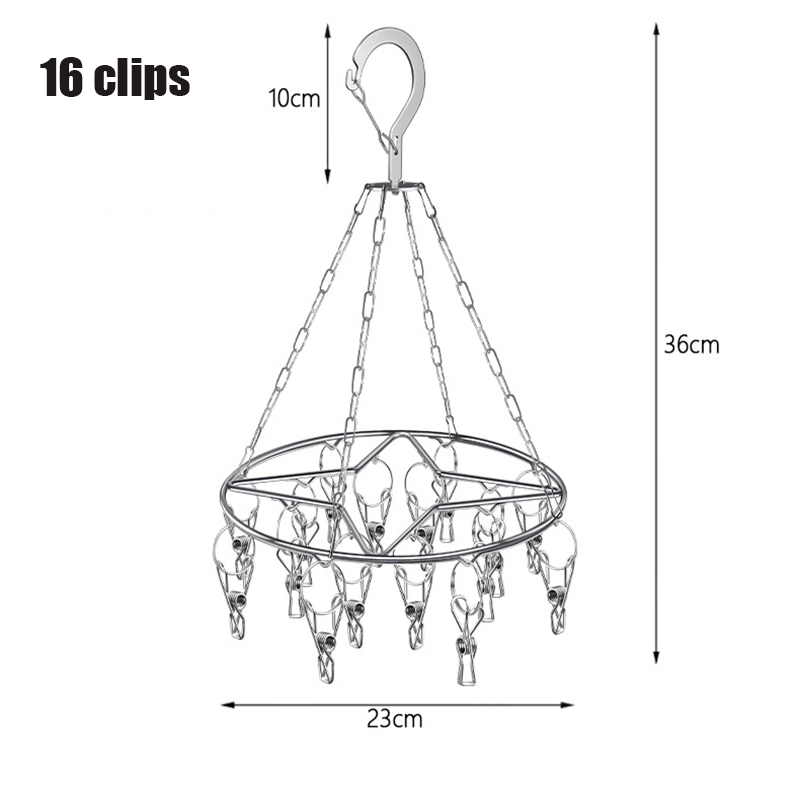Aço inoxidável Windproof Secagem Rack, Multi-Funcional Hanger, Socks Holder, Bra Organizer, Clipe Sock: Bronze