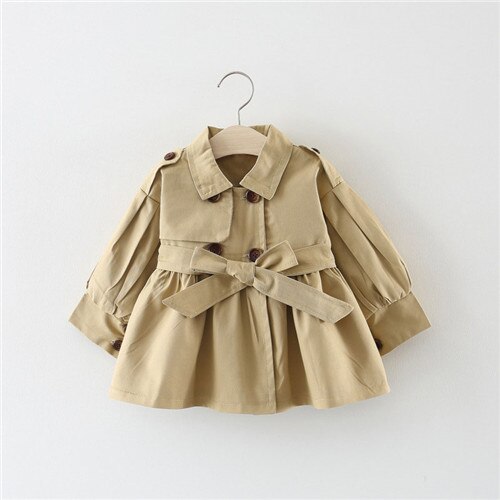 Autumn Baby Girl Clothes Jacket Baby Girls Coat Jackets Long Sleeve Children Clothing Outerwear Age for12M-3Years: Khaki / 18M