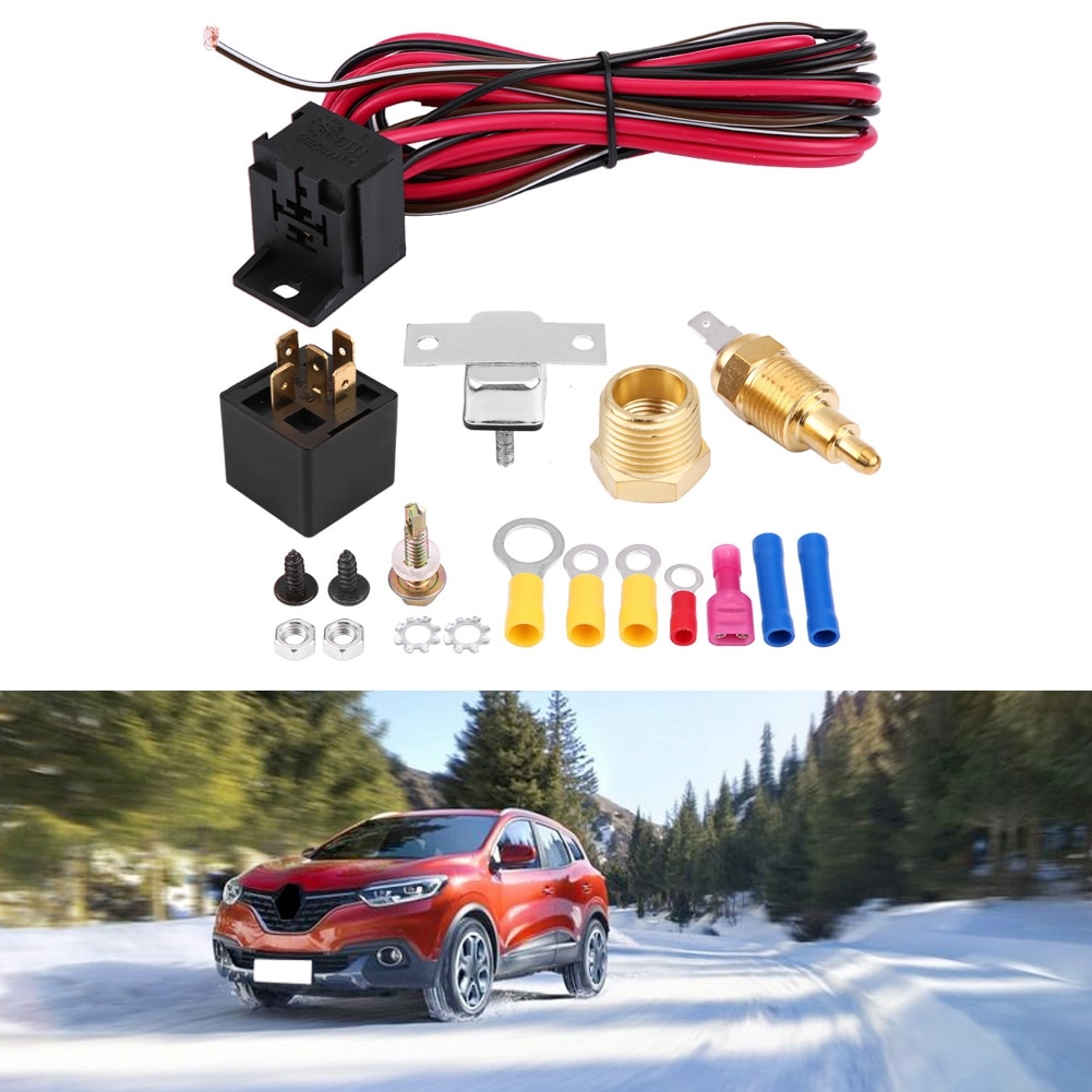 Ventilador de refrigeração de motor de carro de baixa potência, termostato, interruptor de temperatura, kit de relé, interruptores de carro, relés 165-185 graus 50 relé amp
