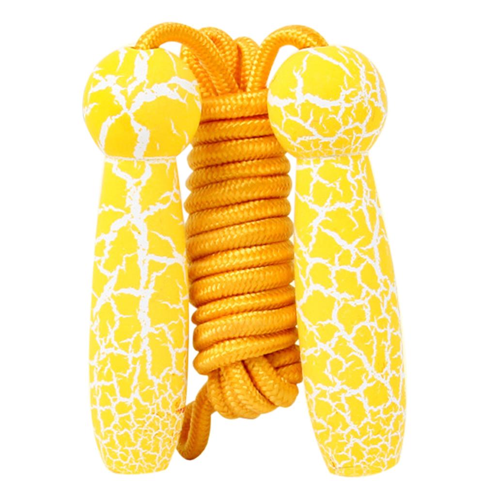 Einstellbare freundlicher springen Seile Nicht-Unterhose Tragen und Reißen Widerstand Weiche Baumwolle Holz Riss Griff Baumwolle Seil überspringen Seile spielzeug: gelb