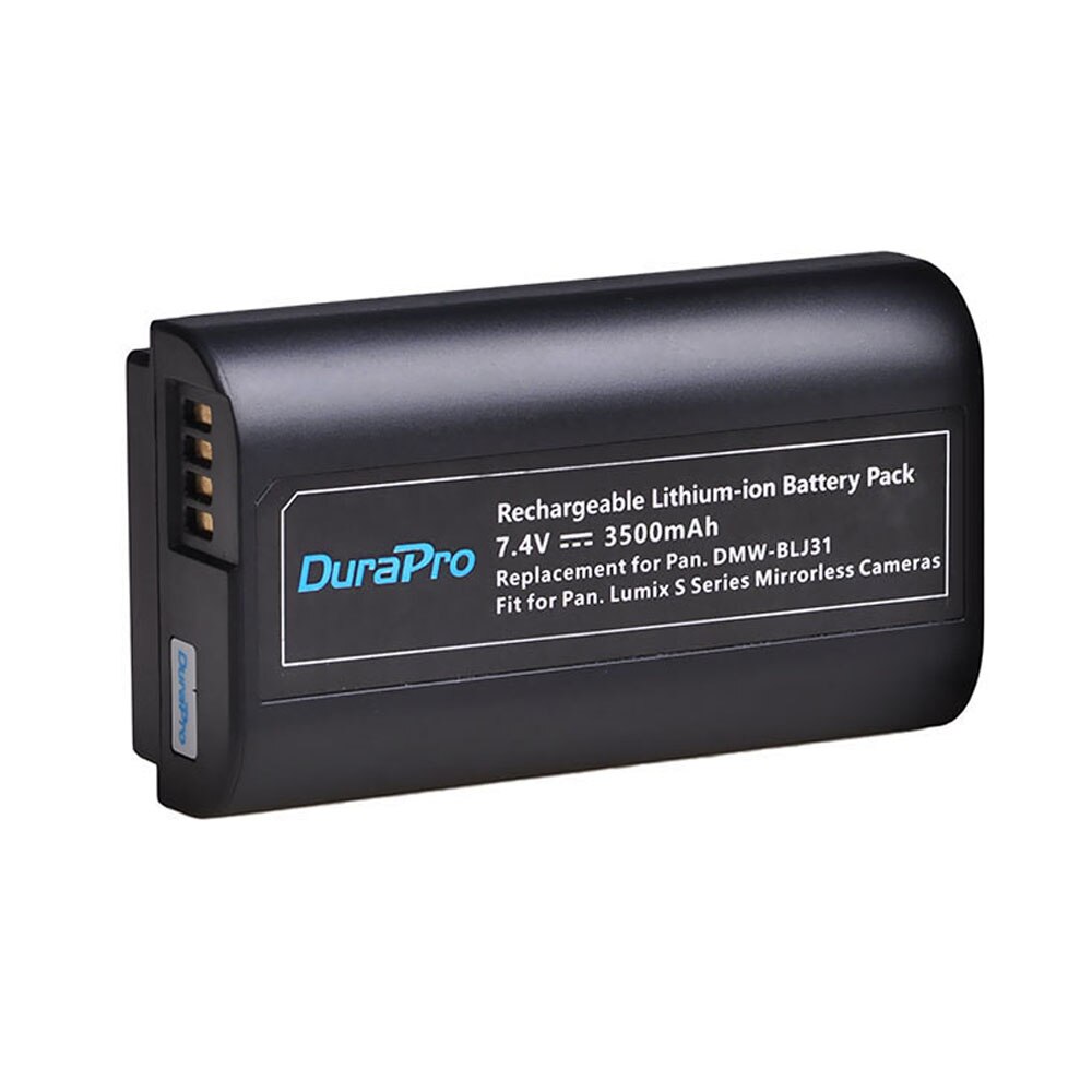 Durapro 2pc dmw-blj 31 dmw blj 31 batteri + oplader med type c-port usb-kabel til panasonic lumix s1, s1r, s1h spejlfri kameraer: 1 batteri