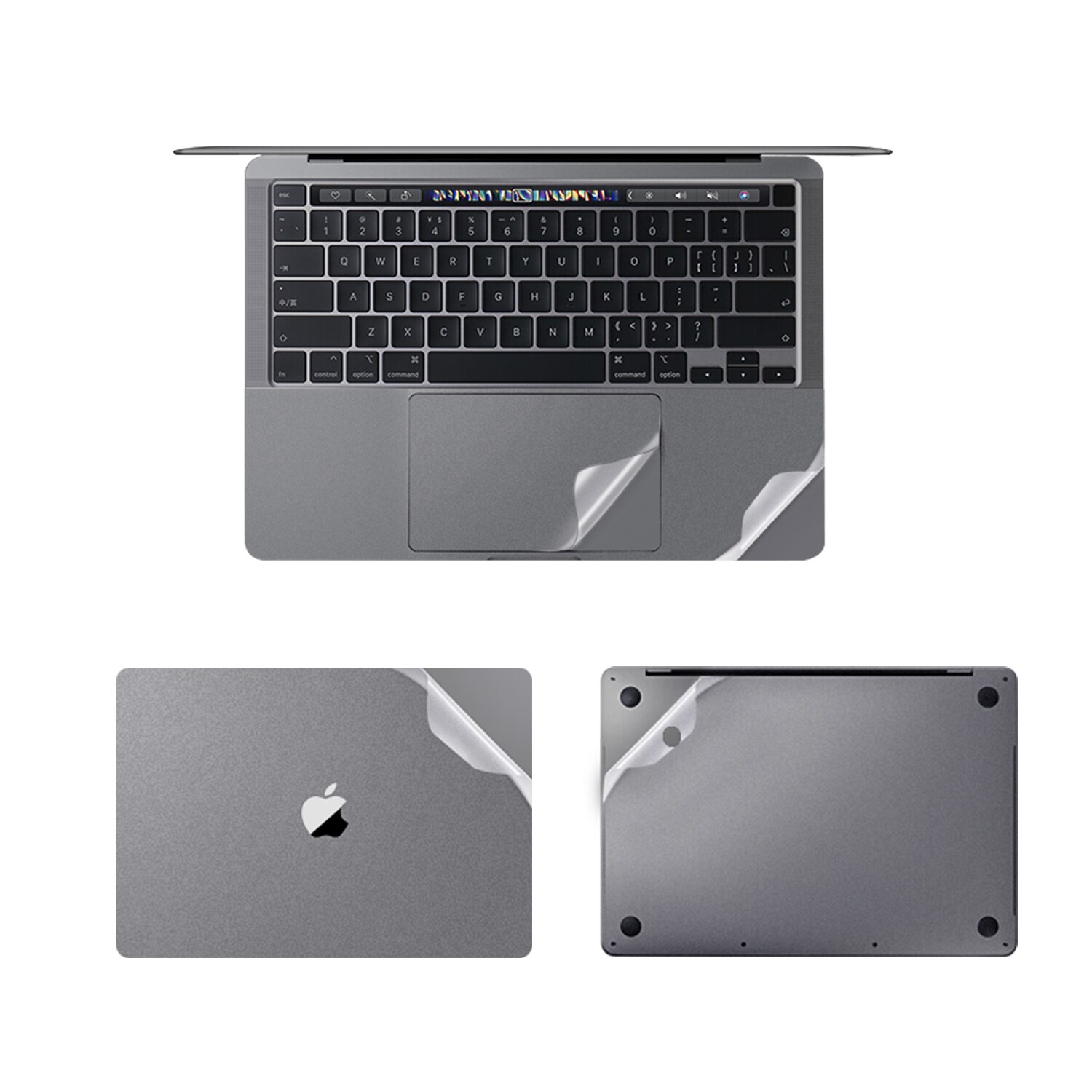 Cover for MacBook Air 13 M1 Model A2337 Include Top + Bottom + Touchpad + Palm Rest Skin Protective Full Body Sticker: translucent