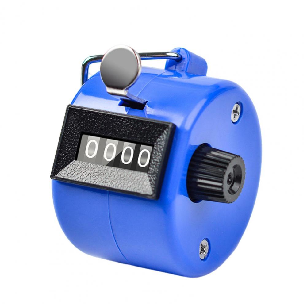 Metal Hand Tally Counter Clicker with 4 Digit Display No Battery Required Portable Mechanical Clicker Counter Sports Supply 만보기: Blue