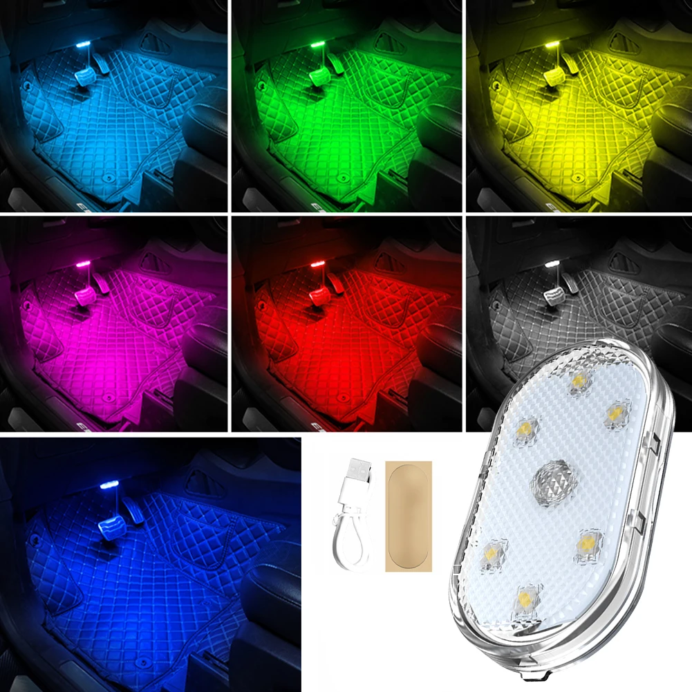 Auto beleuchtung multi-funktion leselampe led atmosphäre lampe auto touch sensing usb lade auto dach notfall lampe: 8000 Karat Weiß blau