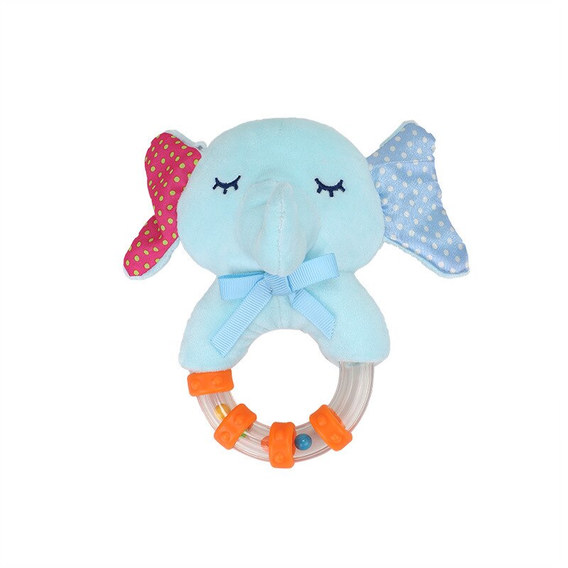 Baby Kinderen Rammelaar Speelgoed Cartoon Dier Pluche Hand Bell Kinderwagen Bijtring Wieg Opknoping Rammelaars Baby Trooster Speelgoed: blue elephant