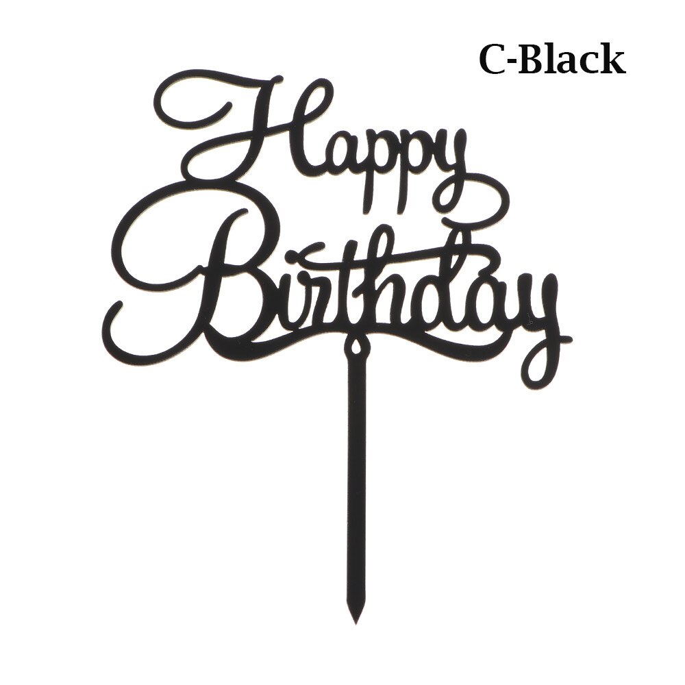Happy birthday taarttopper van acryl met letters, goud en zilver, decoratie voor een jongensverjaardagsfeestje of bruiloft.: 11