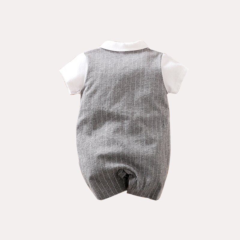 YiErYing – barboteuse à manches courtes pour bébé, vêtements d'été en coton imprimé, combinaisons pour -né, vêtements de fête d'anniversaire pour garçon, costume de jeune homme