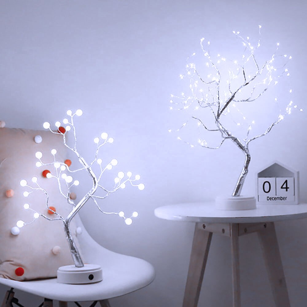 108 LED USB Fire Tree Light Copper wire Table Lamps Night light for Home Indoor Bedroom Wedding Party Bar