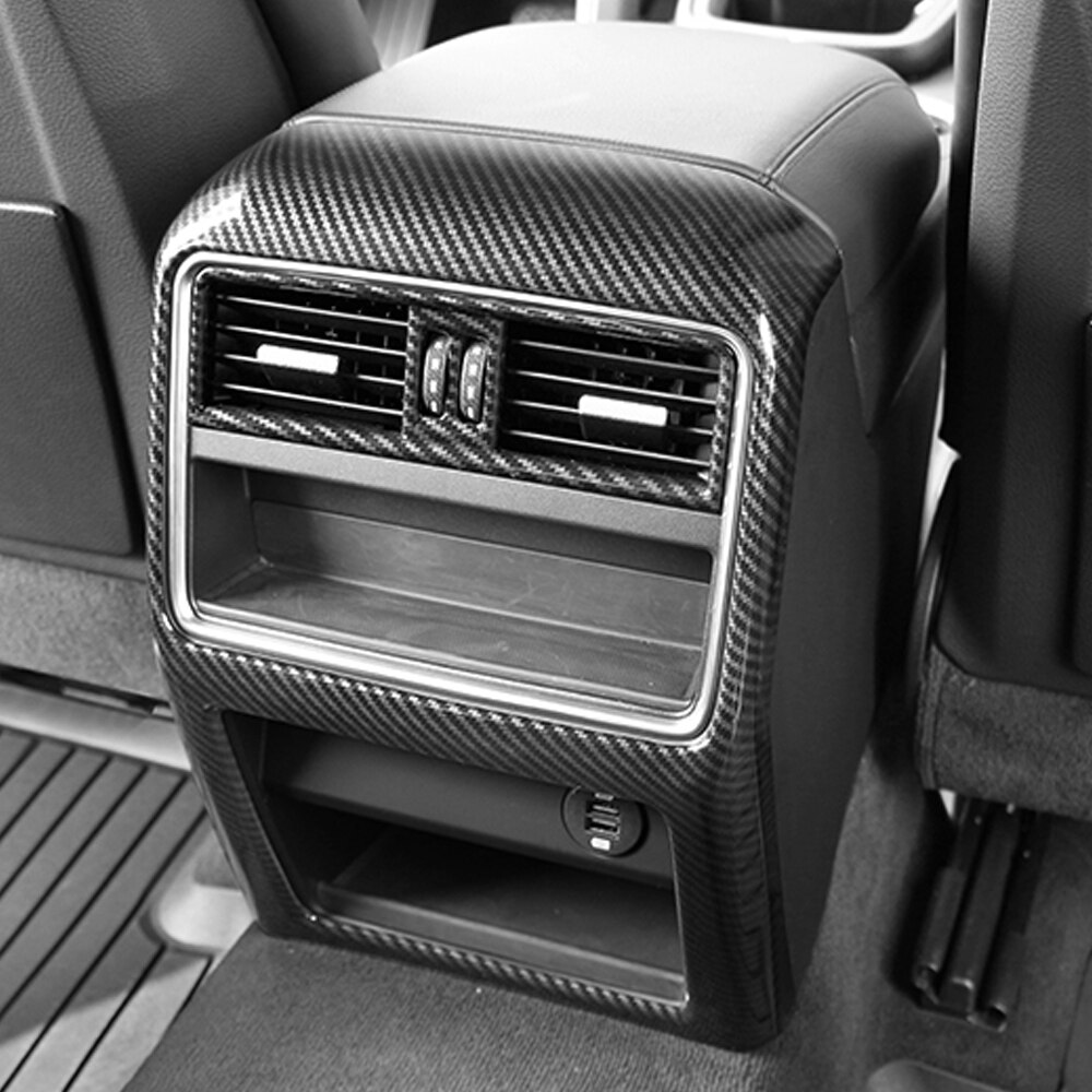 Accesorios de coche CarManGo asiento trasero salida de ventilación de aire trasera marco pegatina cubierta decoración Interior para Porsche Cayenne
