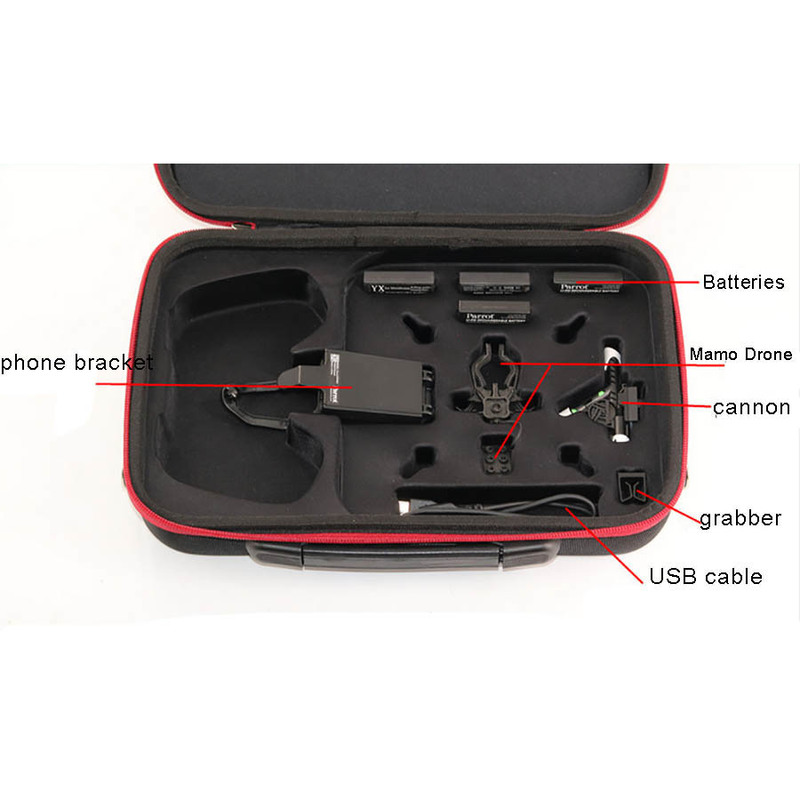 Custodia rigida Sacchetto di Spalla per pappagallo Minidrone Mambo e Flypad a distanza controllore Impermeabile trasportare scatola drone Accessori