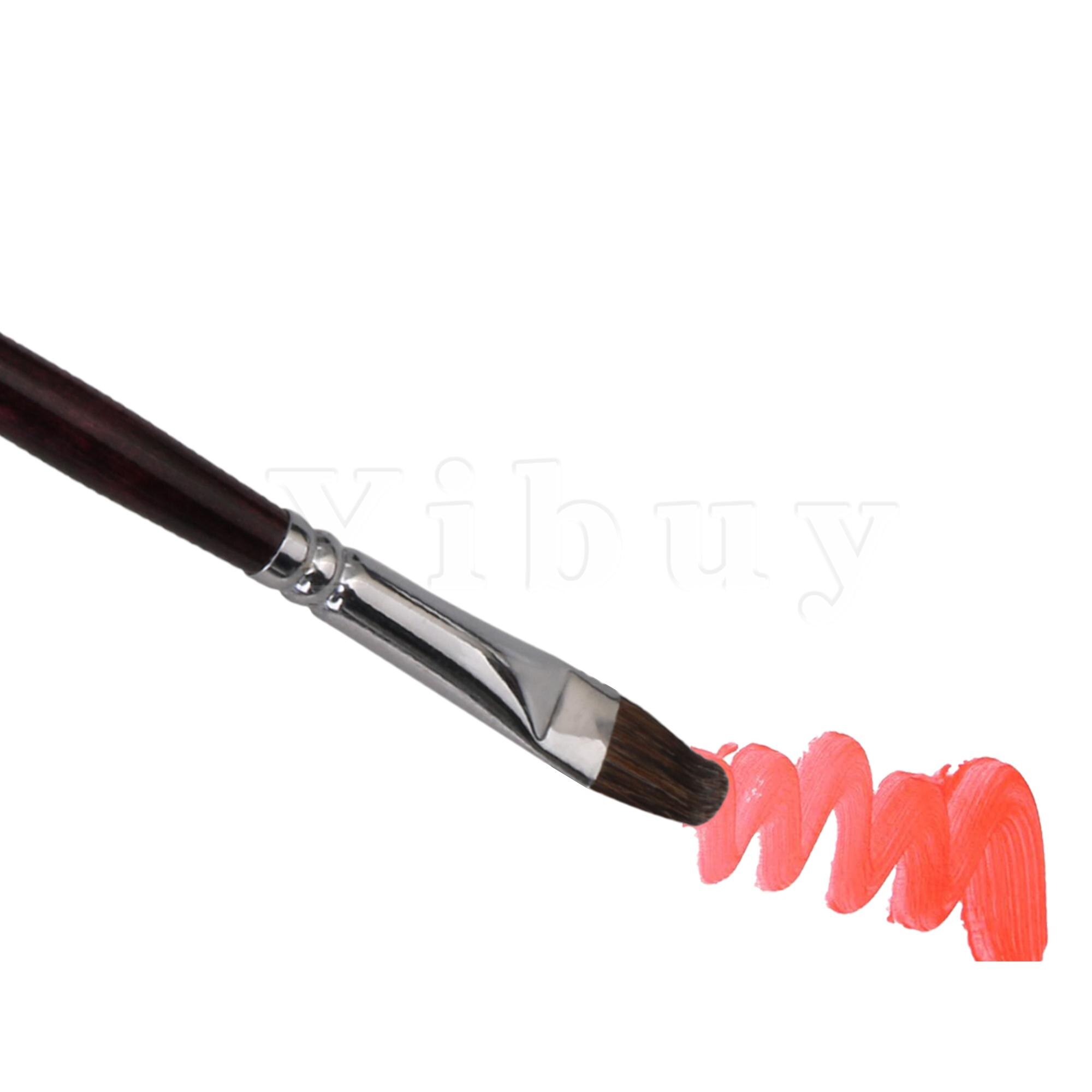 6 x Artist Paint Brushes Brushes with Long Wood Handle