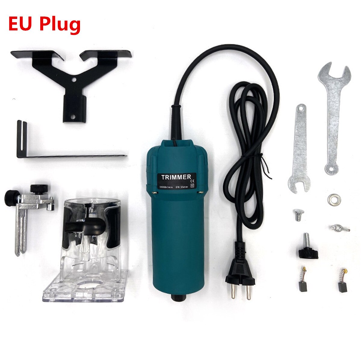 3500W Electric Laminate Edge Trimmer Mini Wood Router wood Carving Machine Carpentry Woodworking Power Tools Joiners Set: Blue EU Plug