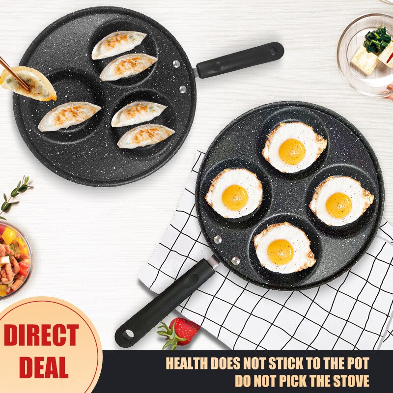GEEKHOM Frying Pan Cast Iron Nonstick Pancake Pan Skillet Egg Pancake Steak Pan Cooking Egg Ham Pans Breakfast Maker Cookware