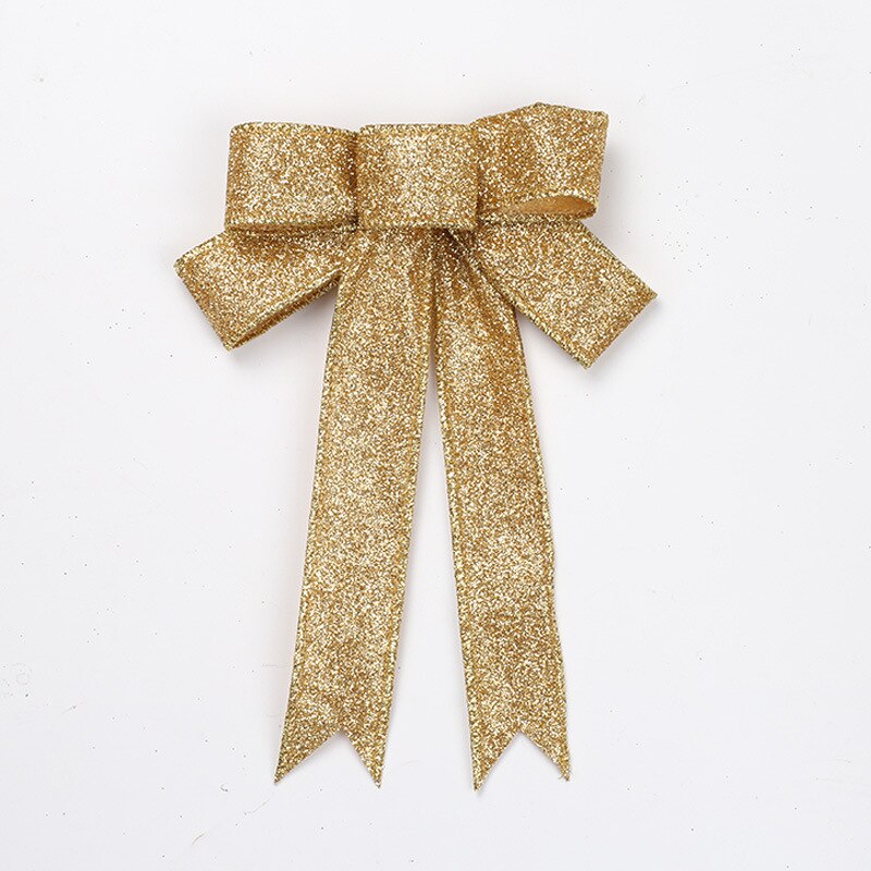 B-julesløjfer juletræ bånd sløjfe sløjfe blomsterindpakning til bryllup begivenheder fødselsdag dekoration godt år: Guld