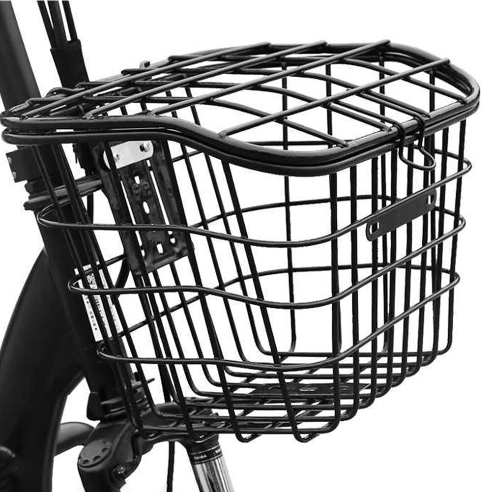 Cykelkurv hængende universal med låg nem installation solid stor kapacitet aftagelig metalopbevaring foran bag udendørs cykling