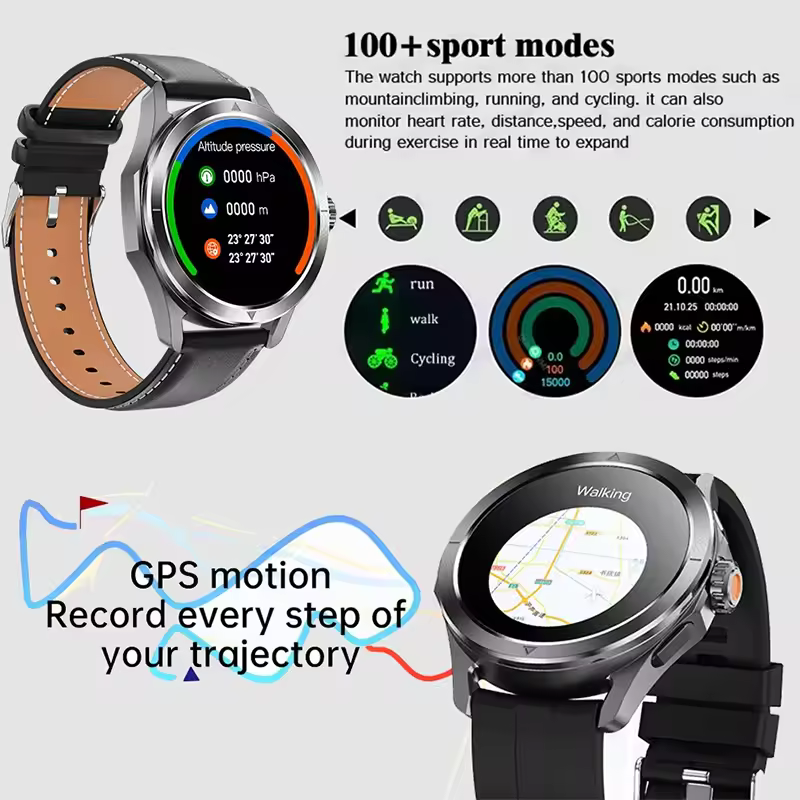 S4 ultra per Xiaomi Braccialetto Intelligente Orologio Da Uomo AMOLED Schermo HD Chiamata Bluetooth GPS Traiettoria NFC Frequenza Cardiaca Bussola SmartWatch
