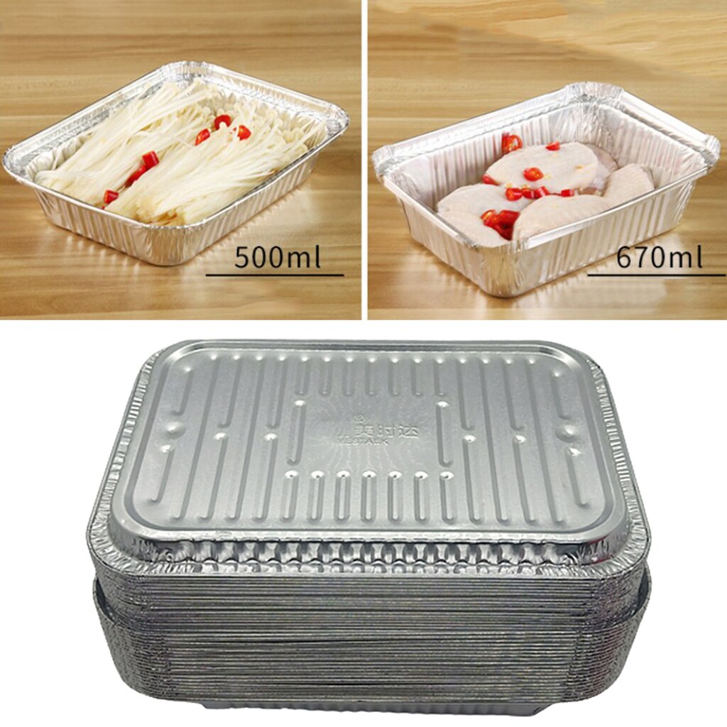 Aluminum Foil Grill Drip Pans for Baking, Roasting & Cooking, Silver: 20Pcs