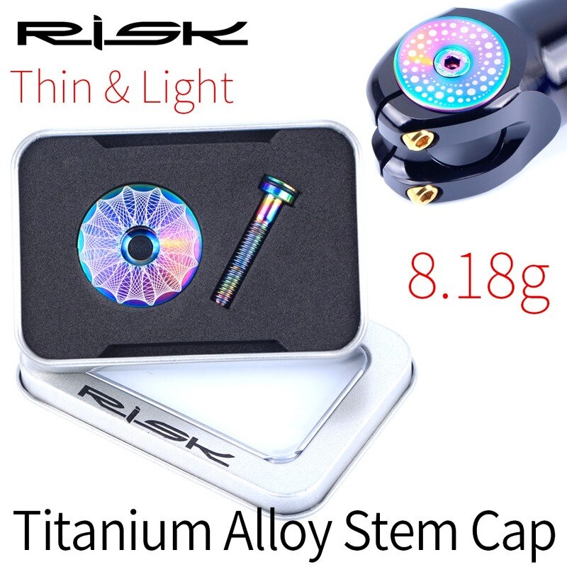 RISK Bicycle Stem Top Cap Headset Cover Titanium Alloy Bolt Road MTB Bike 28.6mm 1 1/8" Front Fork Head Tube Superlight Ti Screw