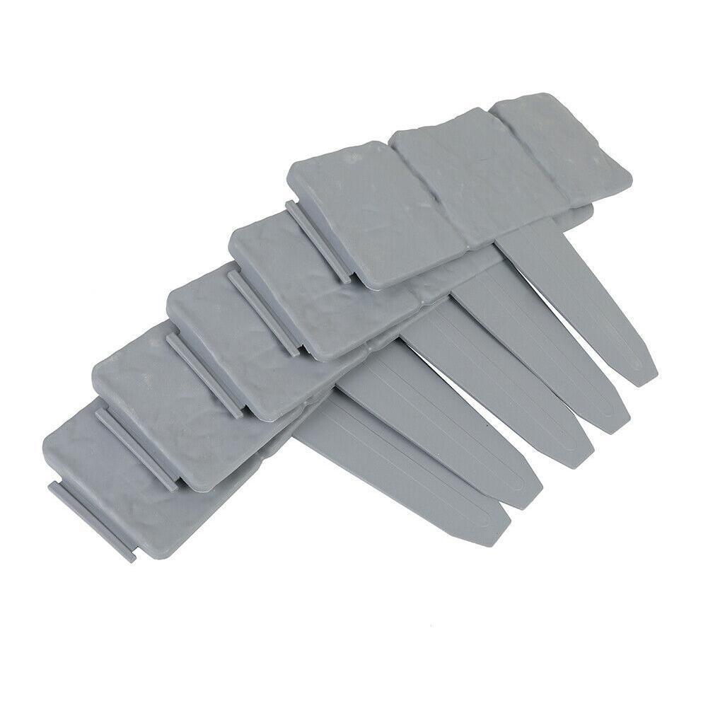 1pcs Garden Fence Edging Cobbled Stone Effect Plastic Lawn Edging Plant Border Decorations Flower Bed Border