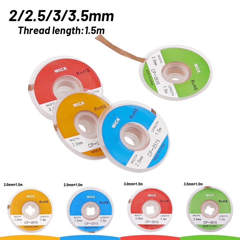Suction Wire CP/CP-2515/CP-3015/CP-3515 2/2.5/3/3.5mm Desoldering Braid Solder Remover Copper Core Spool Wire Cable