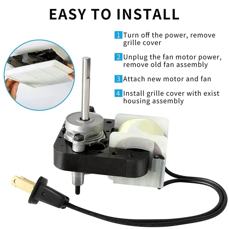 Bathroom Exhaust Vent Fan Motor Complete Kit Universal Replacement Parts For Broan Nutone C01575, 50 CFM, 120V Uppco US Plug