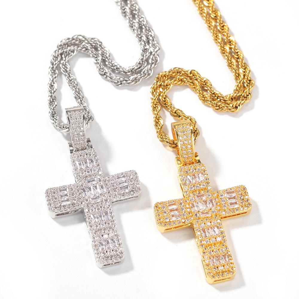Hiphop kruis ketting dames ketting koper met cz hanger ketting klassieke persoonlijkheid jezus kruis hiphop sieraden voor