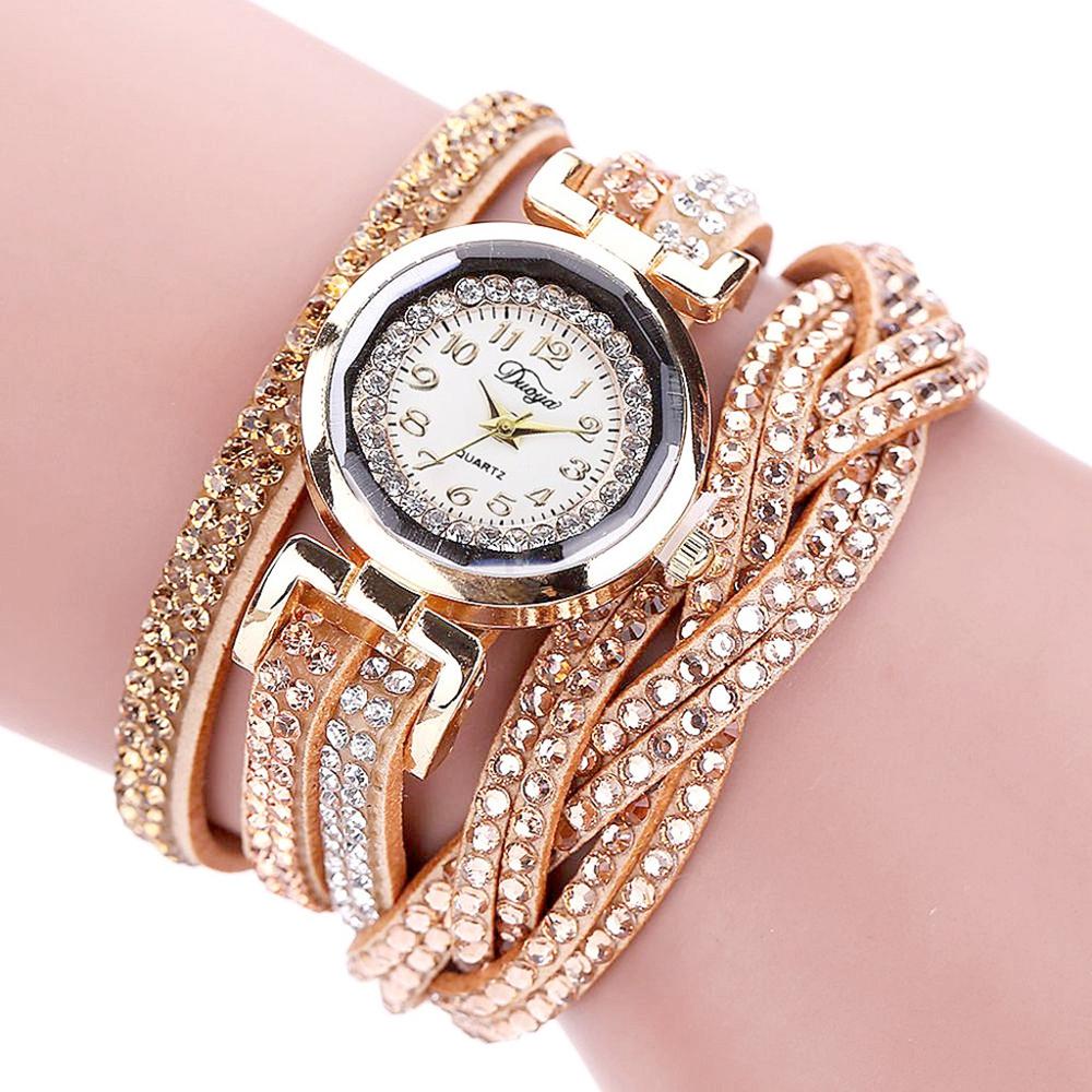 Top Brand Classic Vrouwen Armband Horloges Luxe Kristal Vrouwen Gouden Armband Quartz Horloge Horloges Quartz Horloge Часы