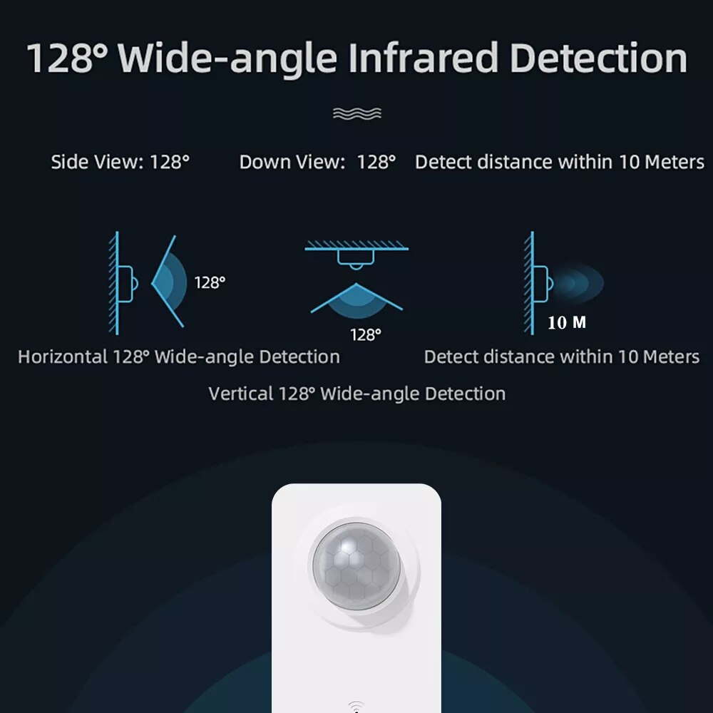 Tuya WiFi PIR Smart Motion Sensor Detector Home Wireless Mini Sensor Infrared Human Motion Battery Powered Security Alarm Sensor