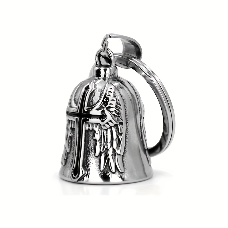 Cloche de moto ange gardien Ride, chaînes de cloche de cyclisme, accessoires cloches pour motos, amulette d'exorciste Punk Cross: WHITE