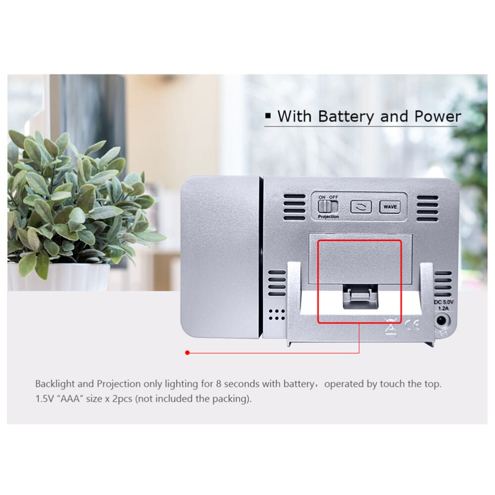 Led Clock Multi-Function Alarm Clock Temperature Display for Home Office School (Black, Battery)