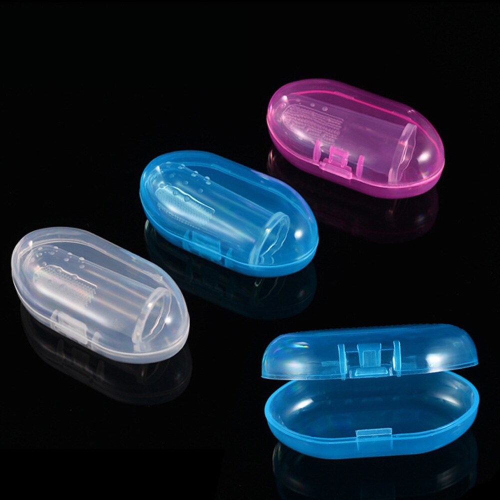 Caja de almacenamiento caja de cepillo de dientes para bebé caja de plástico blanco/rosa/azul de silicona cepillo de dientes de masaje accesorios convenientes para bebés
