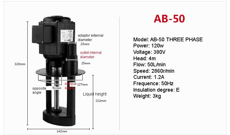 Hohe Effizienz Maschine Werkzeug Schleifer Pumpe Kühlmittel Pumpe Zirkulierende Öl Pumpe: AB50 380V