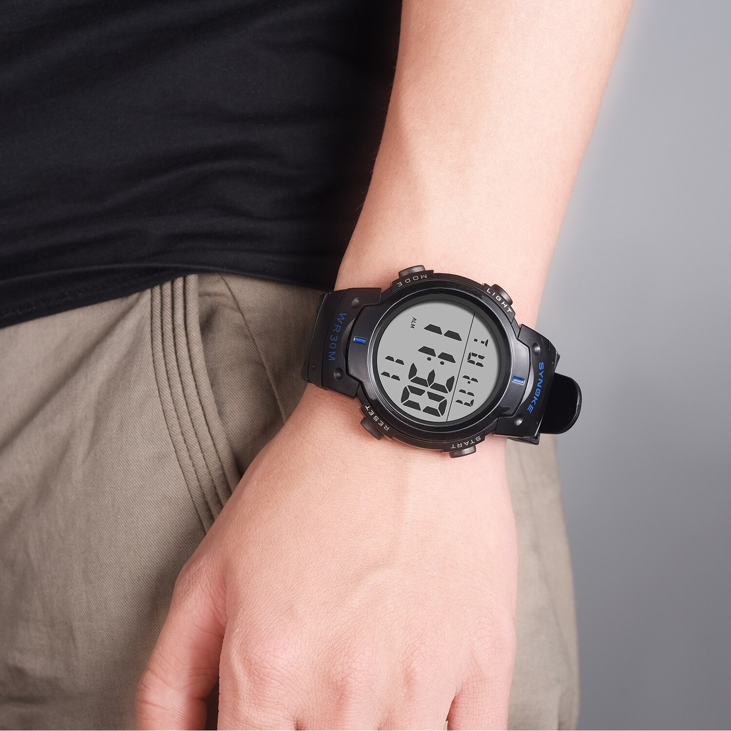 SYNOKE männer Uhren Große Zifferblatt Wasserdichte LED Alarm Uhr Sport Uhr Herren Digitale Armbanduhr Relogio Masculino Uhr Männer